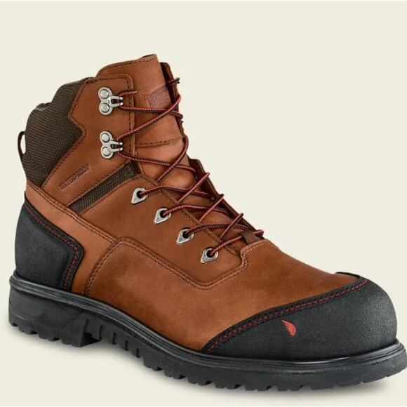 Red Wing Brown Leather 2403 BRNR XP Safety Toe Waterproof 6-Inch Boot Size 7.5 - Picture 1 of 16